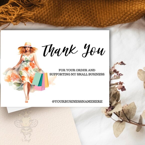 Curvy Girl Thank You Cards for Small Business Insert Packaging - Picture 2 of 6